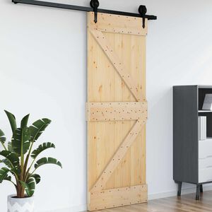 vidaXL Ovi NARVIK 80 x 210 cm Massiivinen m&auml;nty (k&auml;sittelem&auml;t&ouml;n)
