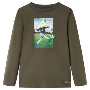 vidaXL Lasten pitk&auml;hihainen T-paita khaki 104