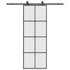 vidaXL Liukuovi asennustarvikkeilla musta 76x205 cm ESG lasi