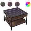 vidaXL sohvap&ouml;yt&auml; Infinity LED-valoilla ruskea tammi 50x50x38 cm