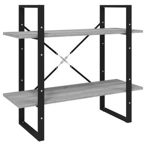 vidaXL 2-kerroksinen Kirjahylly harmaa Sonoma 80x30x70 cm tekninen puu