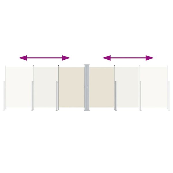 vidaXL Sisäänvedettävä sivumarkiisi kerma 180x600 cm