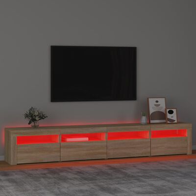 vidaXL TV-taso LED-valoilla Sonoma-tammi 240x35x40 cm