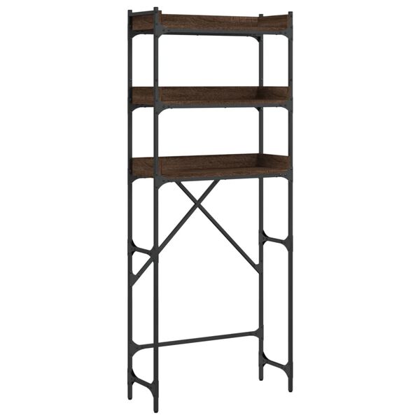 vidaXL Pesukonehyllykk&ouml; ruskea tammi 67x25x163 cm tekninen puu