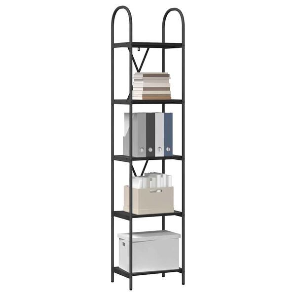 vidaXL Kirjahylly Musta tammi. 40 x 30 x 183 cm Tekninen puu