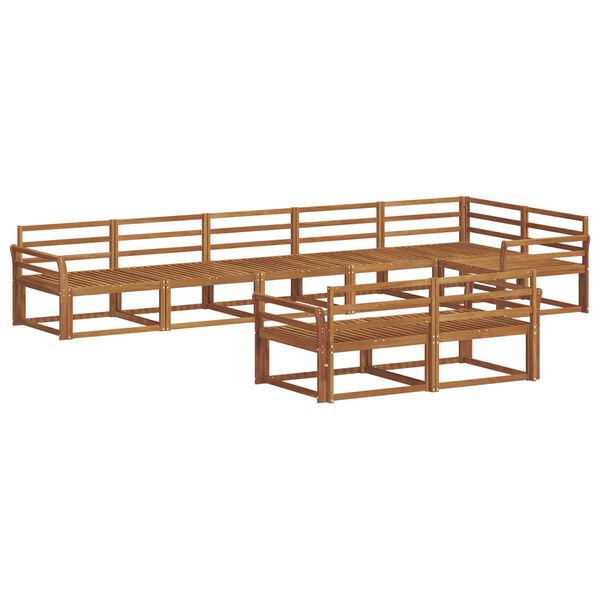 vidaXL Ulkosohvakokoelma 8 pcs Luonnollinen Tihe&auml; akasiapuu