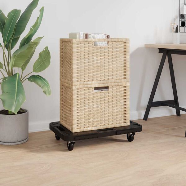 vidaXL Kuljetusk&auml;rryt 3 kpl musta 58x38x12 cm polypropeeni