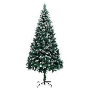 vidaXL Tekojoulukuusi k&auml;vyill&auml; ja valkoisella lumella 240 cm