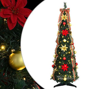 vidaXL Tekojoulukuusi 50 LED-valoilla Vihre&auml; 125 cm Polyvinyylikloridi