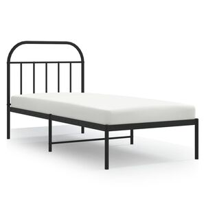 vidaXL Metallinen s&auml;ngynrunko p&auml;&auml;dyll&auml; musta 80x200 cm