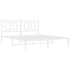 vidaXL Metallinen s&auml;ngynrunko p&auml;&auml;dyll&auml; valkoinen 160x200 cm