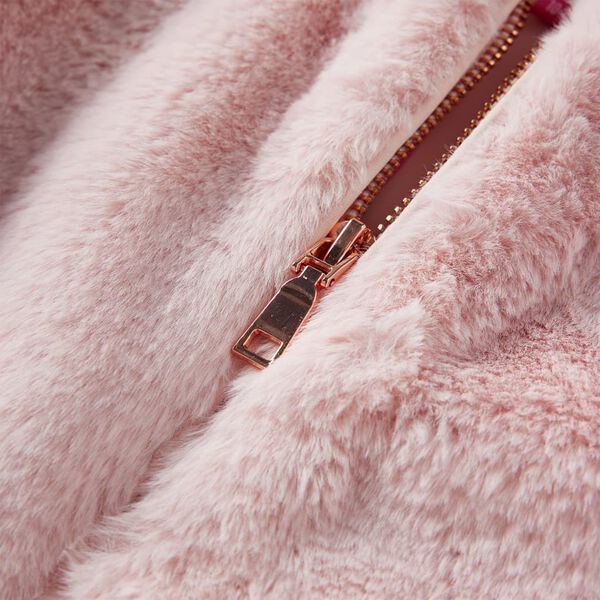 Lasten takki tekoturkis vaaleanpunainen 128