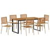 vidaXL Piharuokailu setti 7 pcs Beige Tihe&auml; akasiapuu