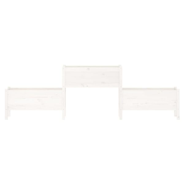 vidaXL Kukkalaatikko valkoinen 245,5x44x75 cm täysi mänty