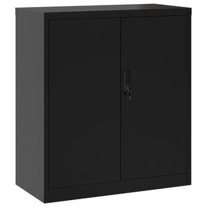 vidaXL Arkistokaappi musta 79x40x90 cm ter&auml;s