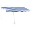 vidaXL Vapaasti seisova sis&auml;&auml;nkelattava markiisi 400x300 cm sin./valk.