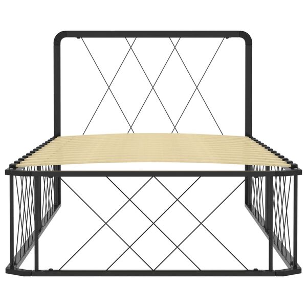 vidaXL Sängynrunko musta metalli 90x200 cm