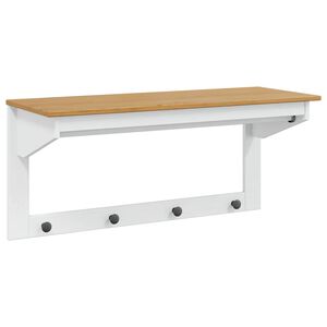vidaXL Takkihylly HILL Valkoinen ja hunajapruskea 90 x 35 x 41.5 cm