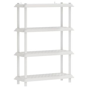 vidaXL Hyllyyksikk&ouml; 4 tasoa 100 x 40 x 136,5 cm PP valkoinen
