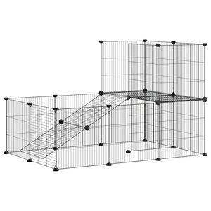vidaXL 20-paneelinen lemmikkih&auml;kki ovella musta 35x35 cm ter&auml;s