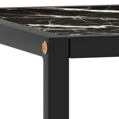 vidaXL Sohvapöytä musta mustalla marmorilasilla 90x90x50 cm