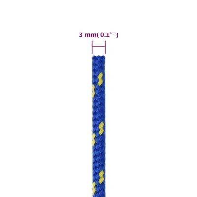 vidaXL Veneköysi sininen 3 mm 250 mm polypropeeni