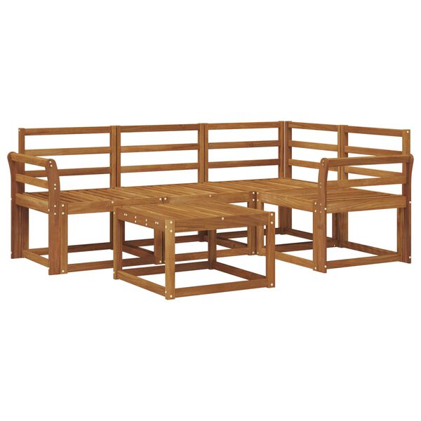 vidaXL Ulkosohvakokoelma 5 pcs Luonnollinen Tihe&auml; akasiapuu