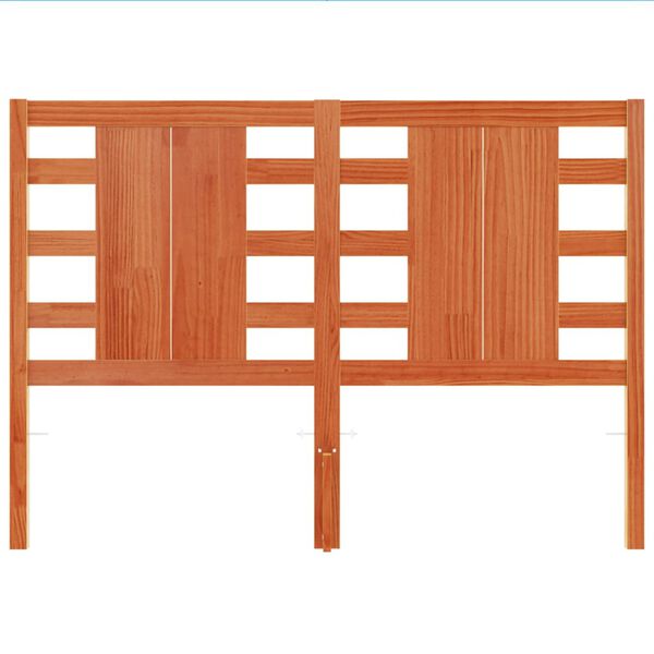 vidaXL Sängynpääty ruskea 135 cm täysi mänty