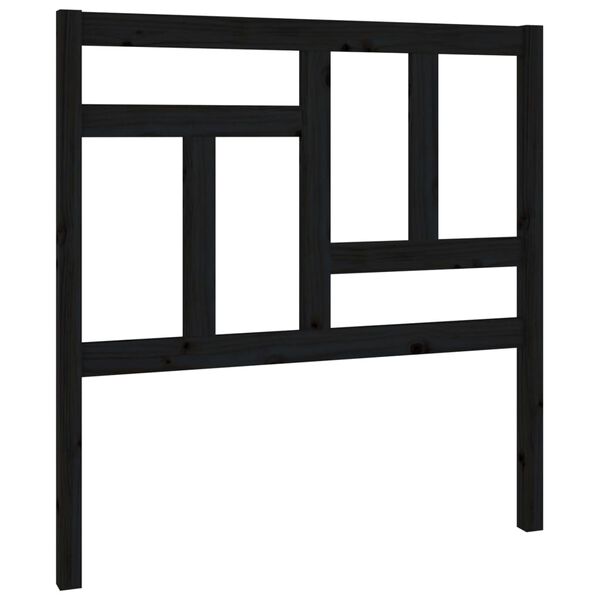 vidaXL Sängynpääty musta 95,5x4x100 cm täysi mänty