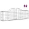 vidaXL Kaarevat kivikorit 9 kpl 200x30x60/80 cm galvanoitu rauta