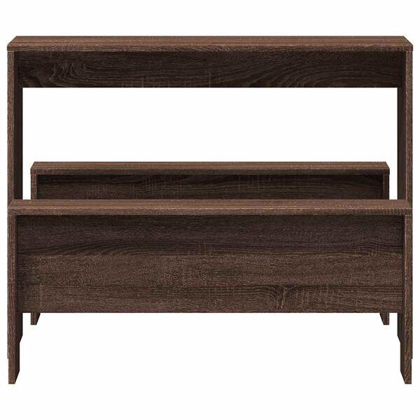 vidaXL 3-osainen Ruoka ja penkkisarja ruskea tammi tekninen puu