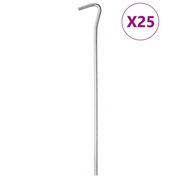 vidaXL Telttatapit 25 kpl 23 cm Ø5 mm galvanoitu teräs
