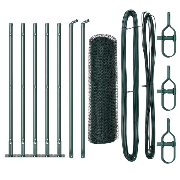 vidaXL Aitalatu Vihre&auml; 10 x 0,4 m (13 mm verkko) Ter&auml;st&auml; ja PVC:t&auml;