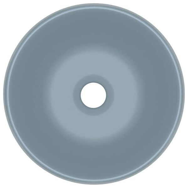 vidaXL Ylellinen pesuallas py&ouml;re&auml; matta vaaleansininen 40x15cm keraami