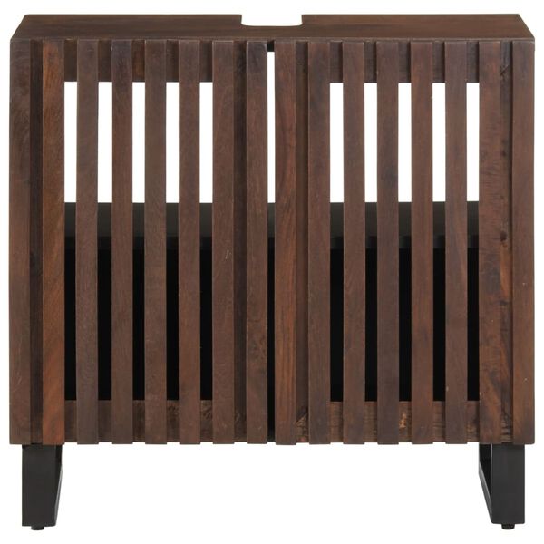 vidaXL Kylpyhuoneen pesuallaskaappi 62x34x58 cm ruskea t&auml;ysi mangopuu