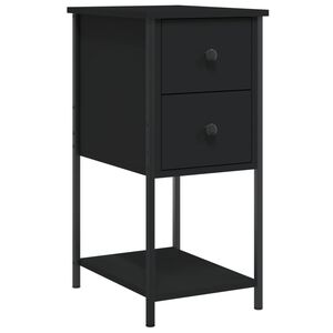 vidaXL Y&ouml;p&ouml;yt&auml; musta 32x42x70 cm tekninen puu