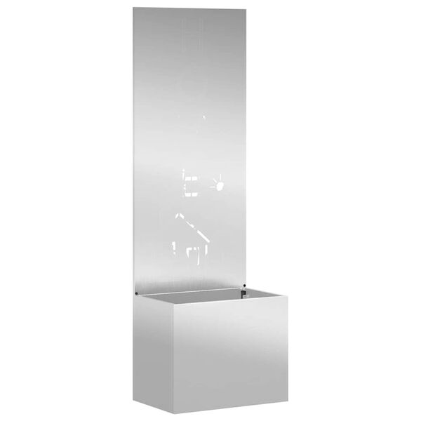 vidaXL Puutarhan yksityisyyden verho Viivakuvio Hopea 50 x 140 cm