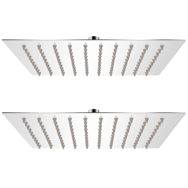 vidaXL Sadesuihkup&auml;&auml; 2 kpl ruostumaton ter&auml;s 20x20 cm