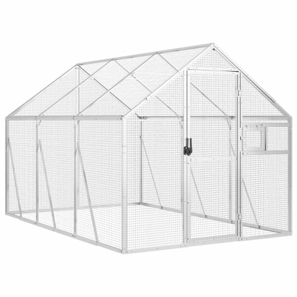 vidaXL Aviaario hopea 1,79x3x1,85 m alumiini