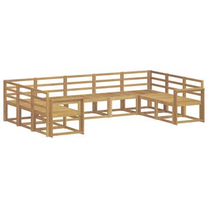 vidaXL Ulkosohvakokoelma 9 pcs valkoinen Tihe&auml; akasiapuu