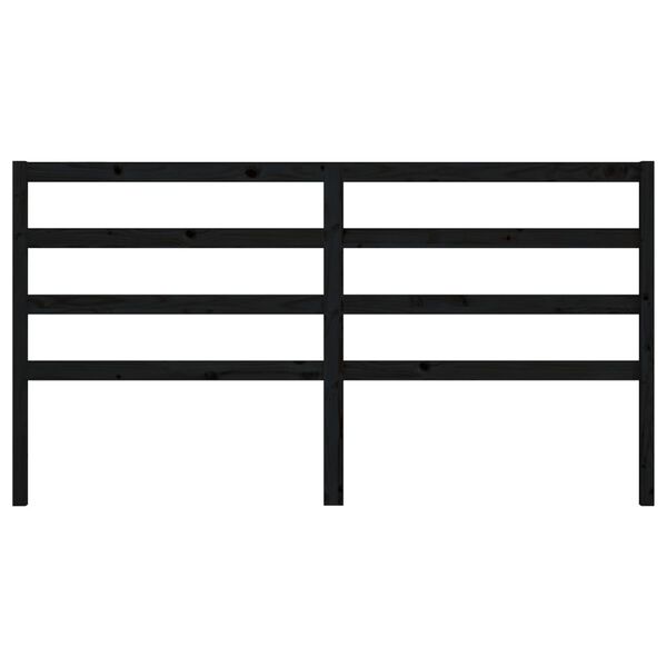 vidaXL Sängynpääty musta 206x4x100 cm täysi mänty