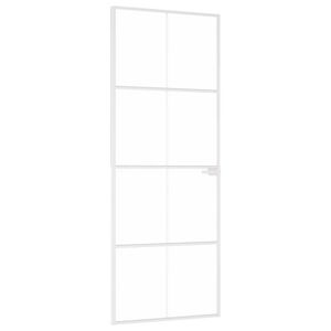 vidaXL Sis&auml;ovi valkoinen 76x201,5 cm karkaistu lasi ja alumiini ohut