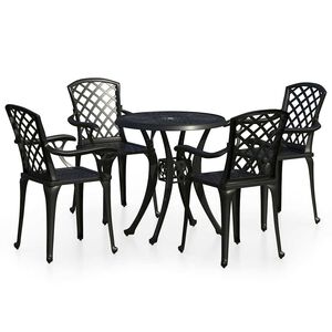 vidaXL 5-osainen Bistrosarja valualumiini musta