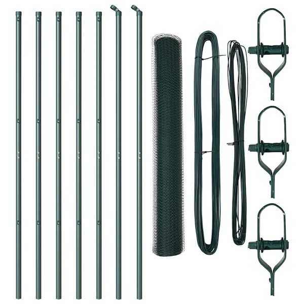 vidaXL Aitalatu Vihre&auml; 10 x 1,4 m (25 mm verkko) Ter&auml;st&auml; ja PVC:t&auml;