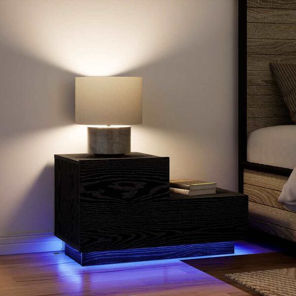 vidaXL Y&ouml;p&ouml;yt&auml;kaappi Musta tammi. 70 x 36 x 40,5 cm Tekninen puu