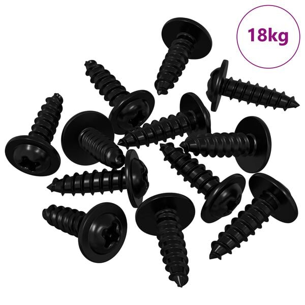 vidaXL Itsekiertev&auml; kynsi 16364 pcs Musta 3,5 x 12 mm Rauta