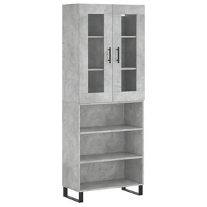 vidaXL Kaappi betoninharmaa 69,5x34x180 cm tekninen puu