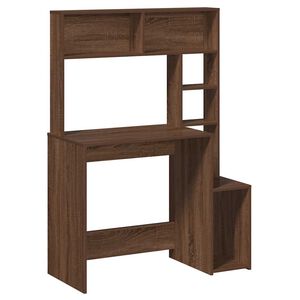 vidaXL Ty&ouml;p&ouml;yt&auml; hyllyill&auml; ruskea tammi 100x45x140 cm tekninen puu