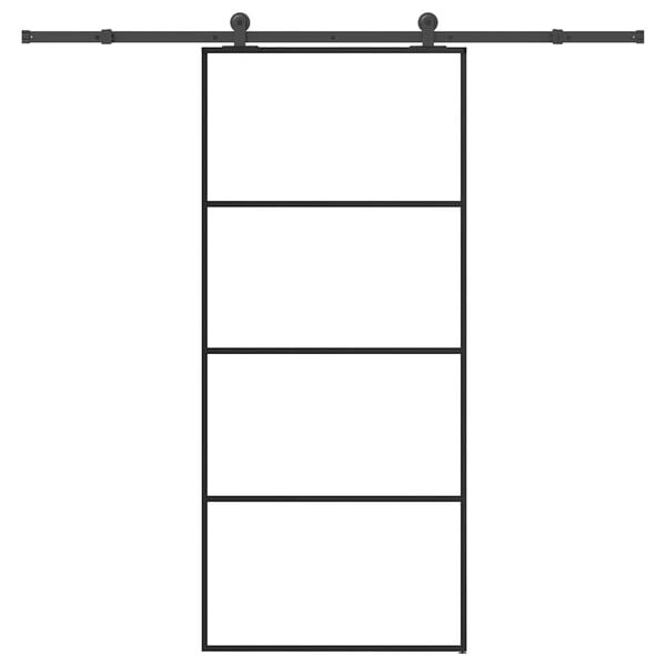 vidaXL Liukuovi asennustarvikkeilla 90x205 cm ESG lasi ja alumiini