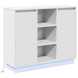 vidaXL LED-p&ouml;yt&auml;taso Valkoinen 90 x 32 x 75 cm Tekninen puu